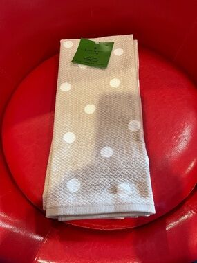 kate spade cream polka dot kitchen towel